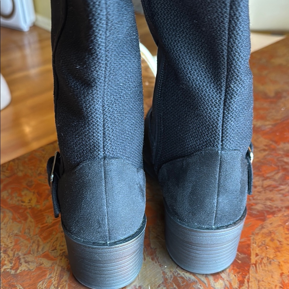 Life Stride Olympia Knee High Black Heeled Boots with Side Zipper and Buckle - Picture 10 of 12